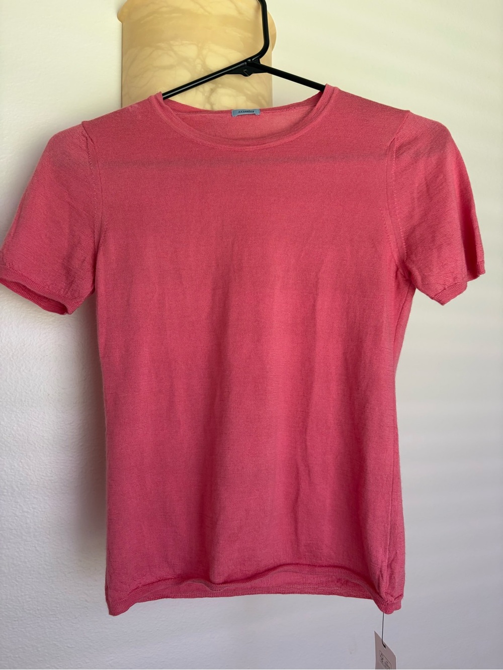 Malo Vintage Coral Cashmere/Silk Blend Short Sleeve Sweater